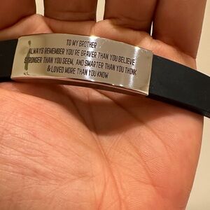 Black Bracelet with Inspirational Message